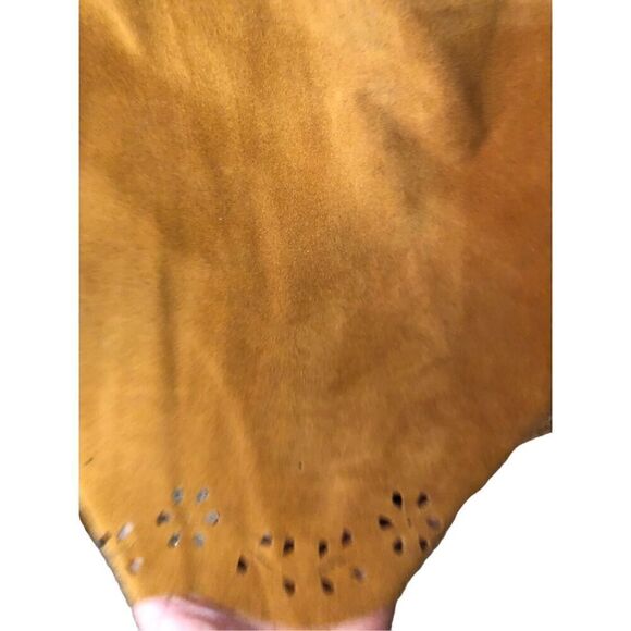 Ann Taylor Tan Geunine Suede Leather Eyelet Knee Skirt Fully Lined Size 6 - Picture 6 of 12